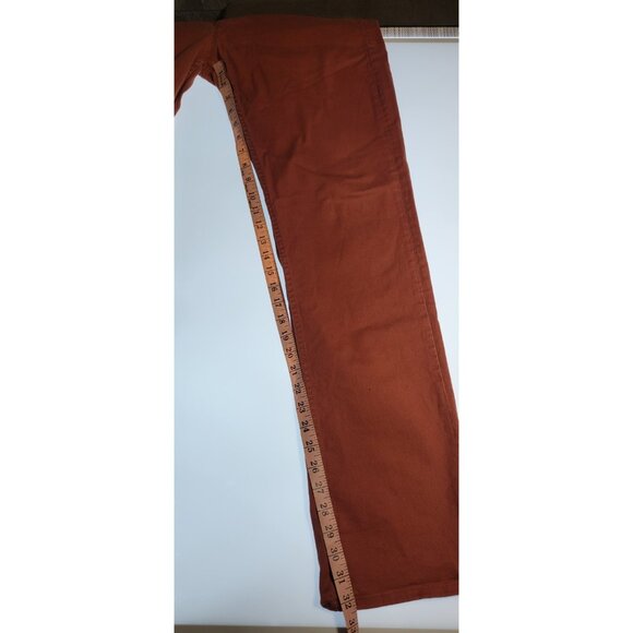 Hudson Byron Straight Jeans Mens 34 Orange Denim Classic Fit Stretch Five Pocket - Picture 9 of 11